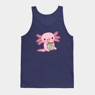 Cute Axolotl Eating Potato Chips Tank Top